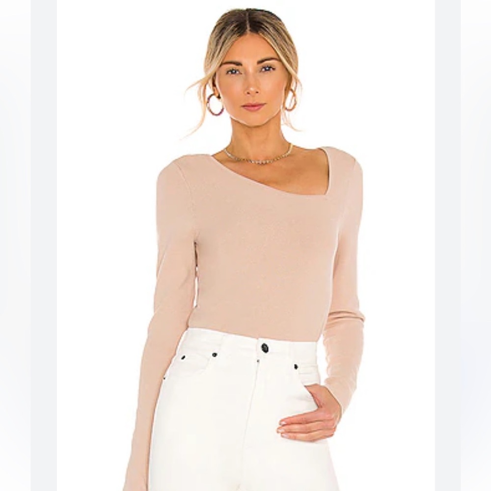 525 America Asymmetrical Neckline Sweater in Oat